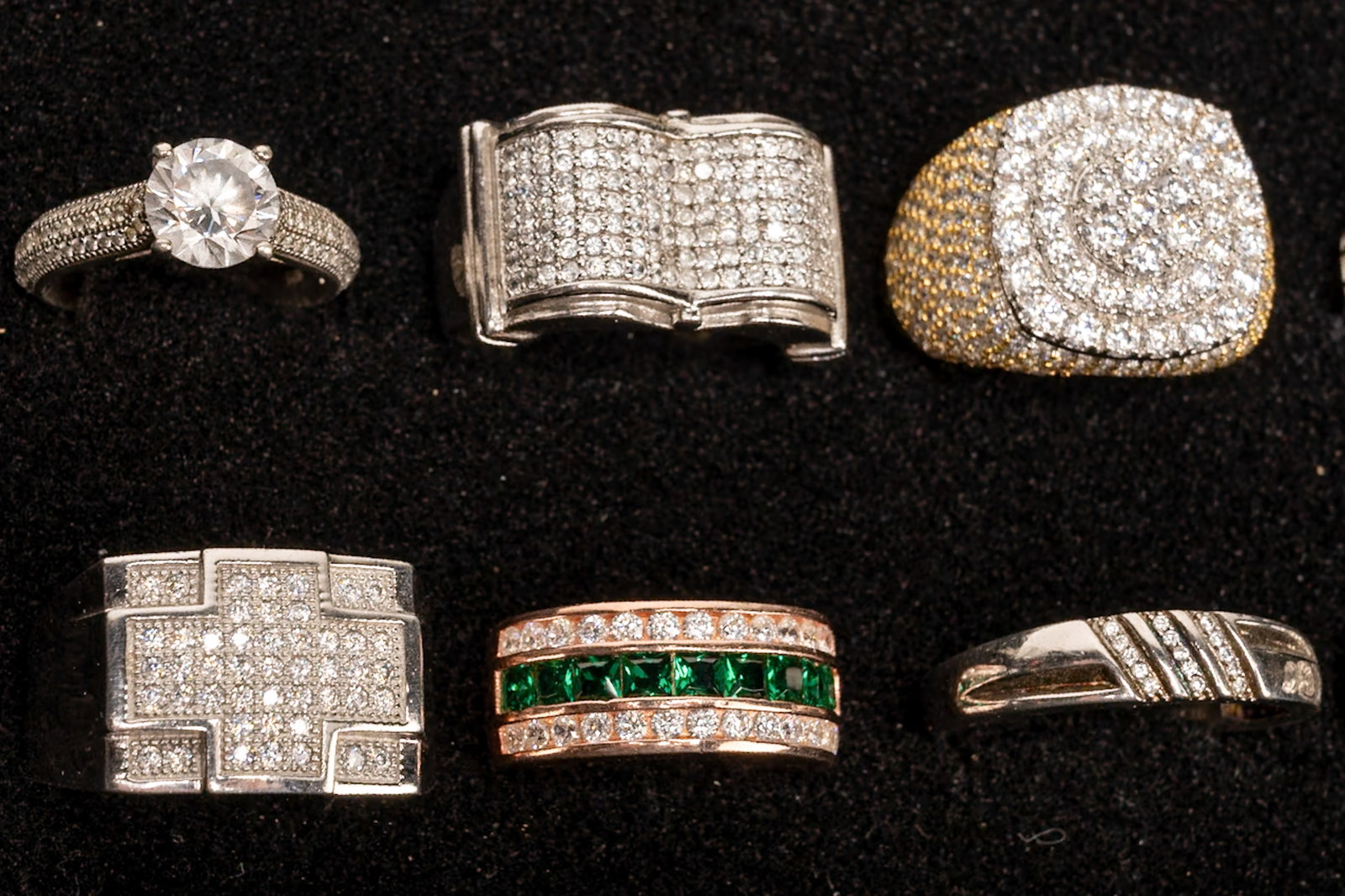 Large Sterling Silver Ring Collection - 6