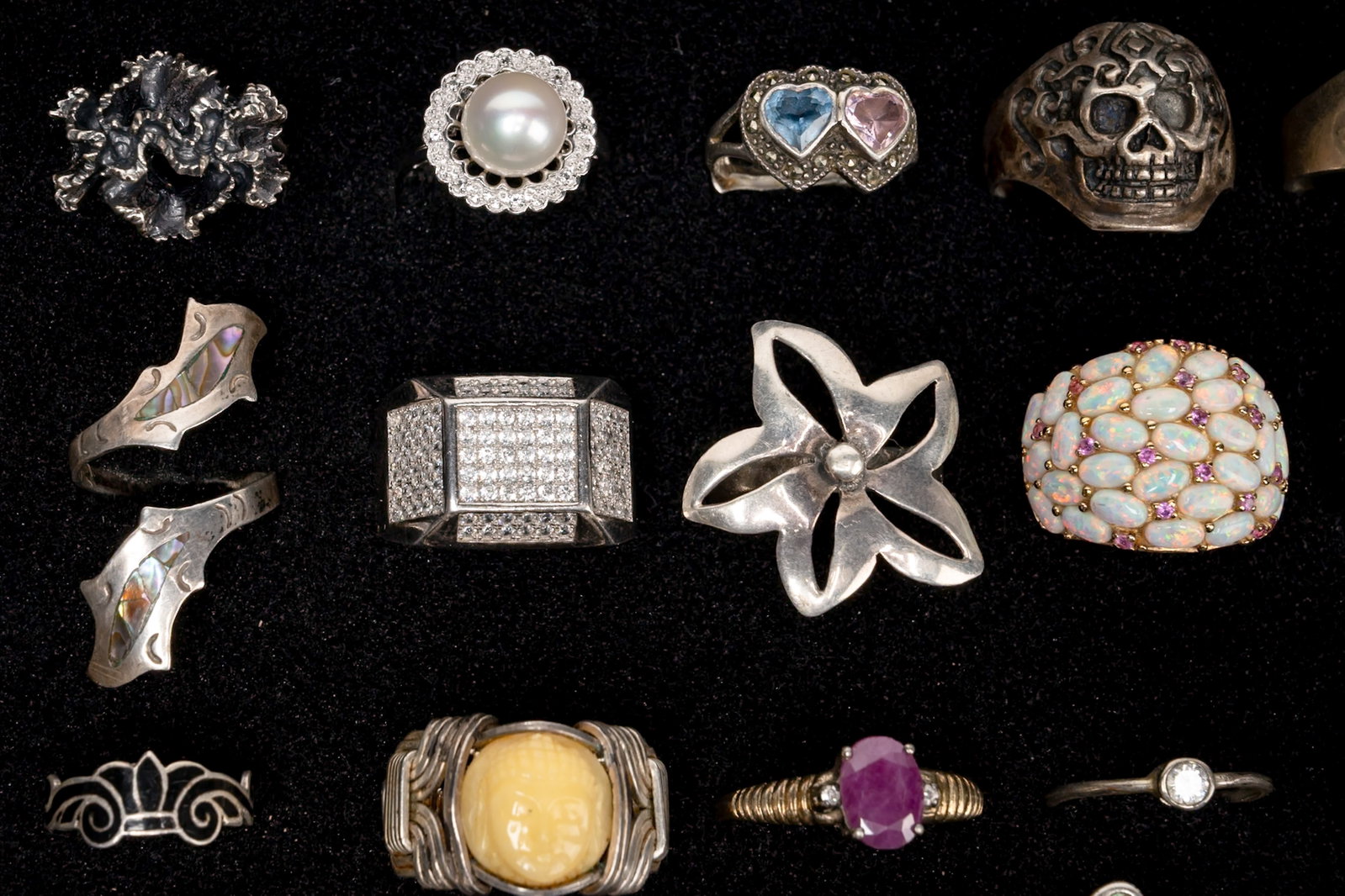 Large Sterling Silver Ring Collection - 4