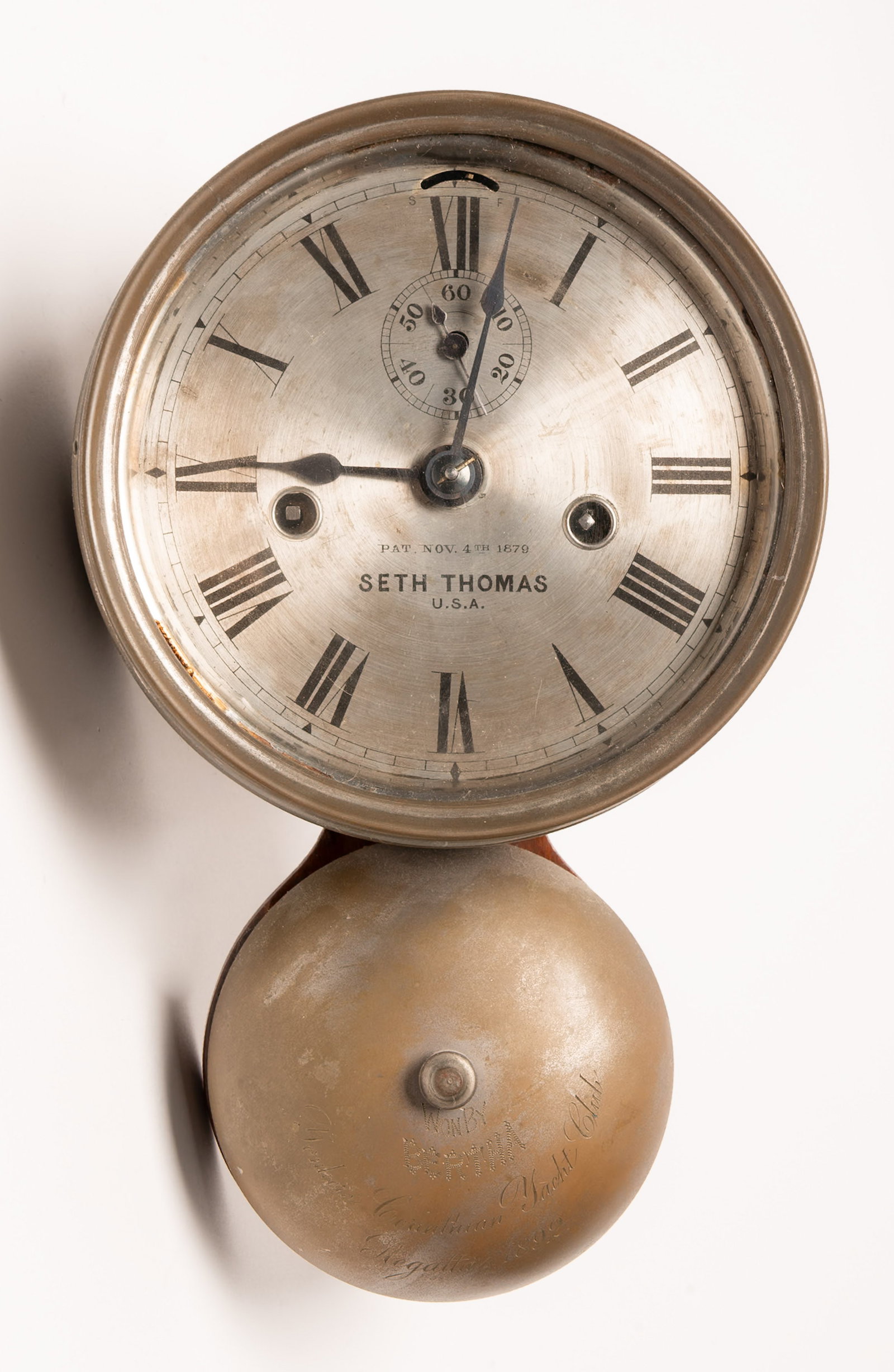 Seth Thomas USA Brass Ship Bell Clock Engraved 1892 Regatta Bell (1 of 8)