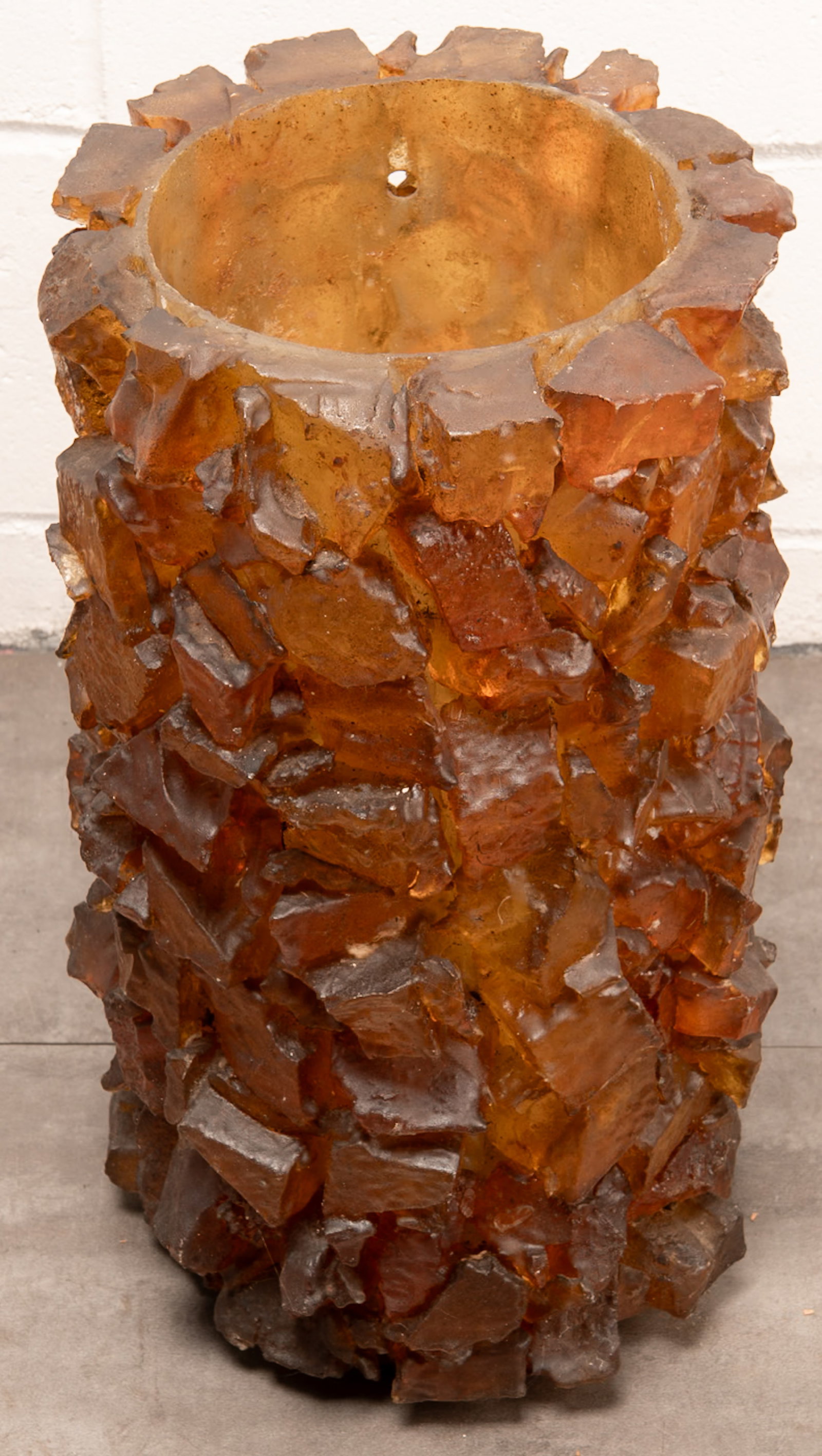 Large Modern Amber Chunk Lamp Shade - 2