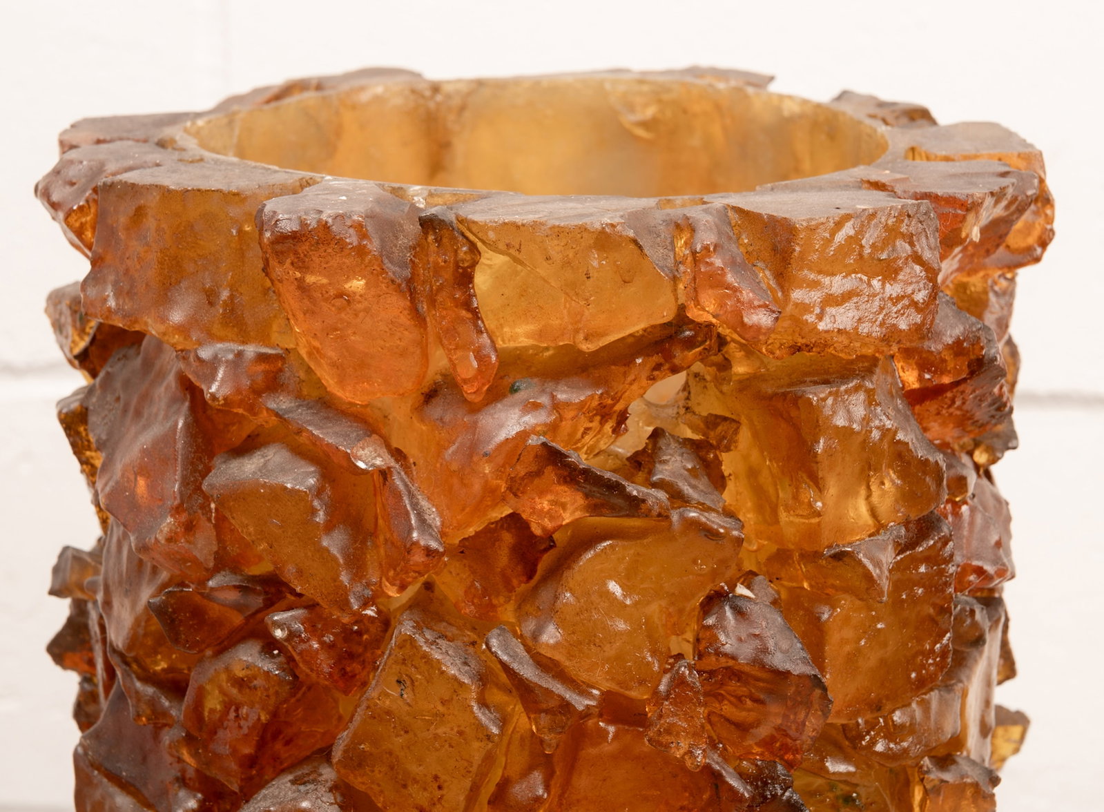 Large Modern Amber Chunk Lamp Shade - 3