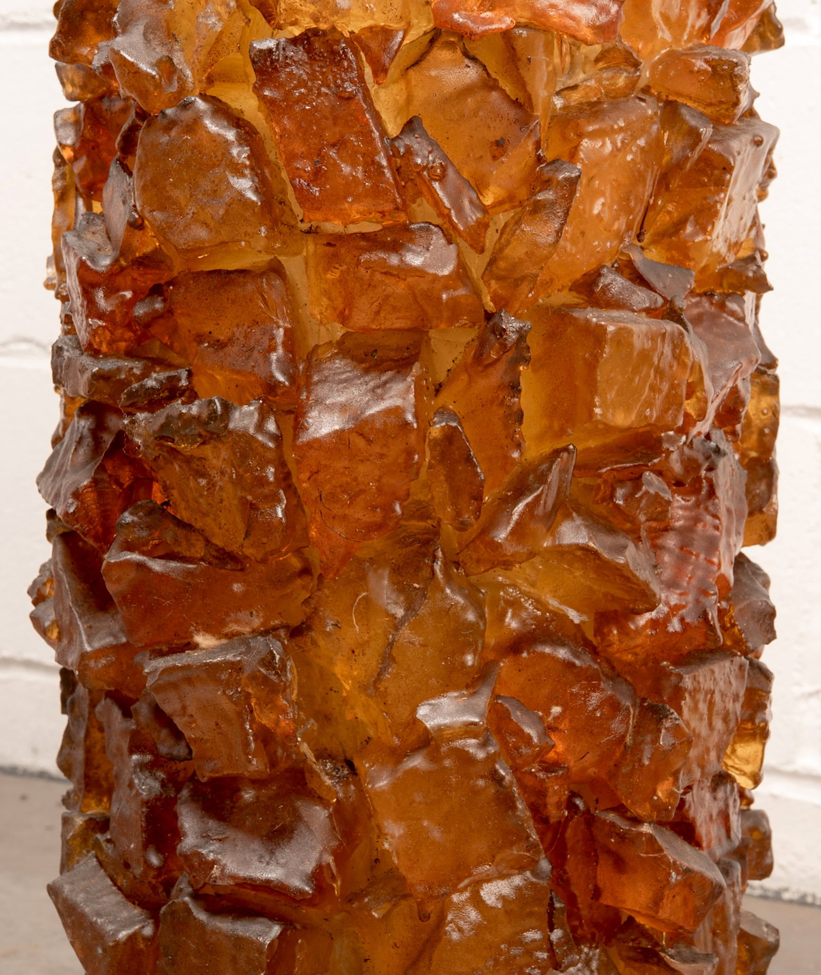 Large Modern Amber Chunk Lamp Shade - 4
