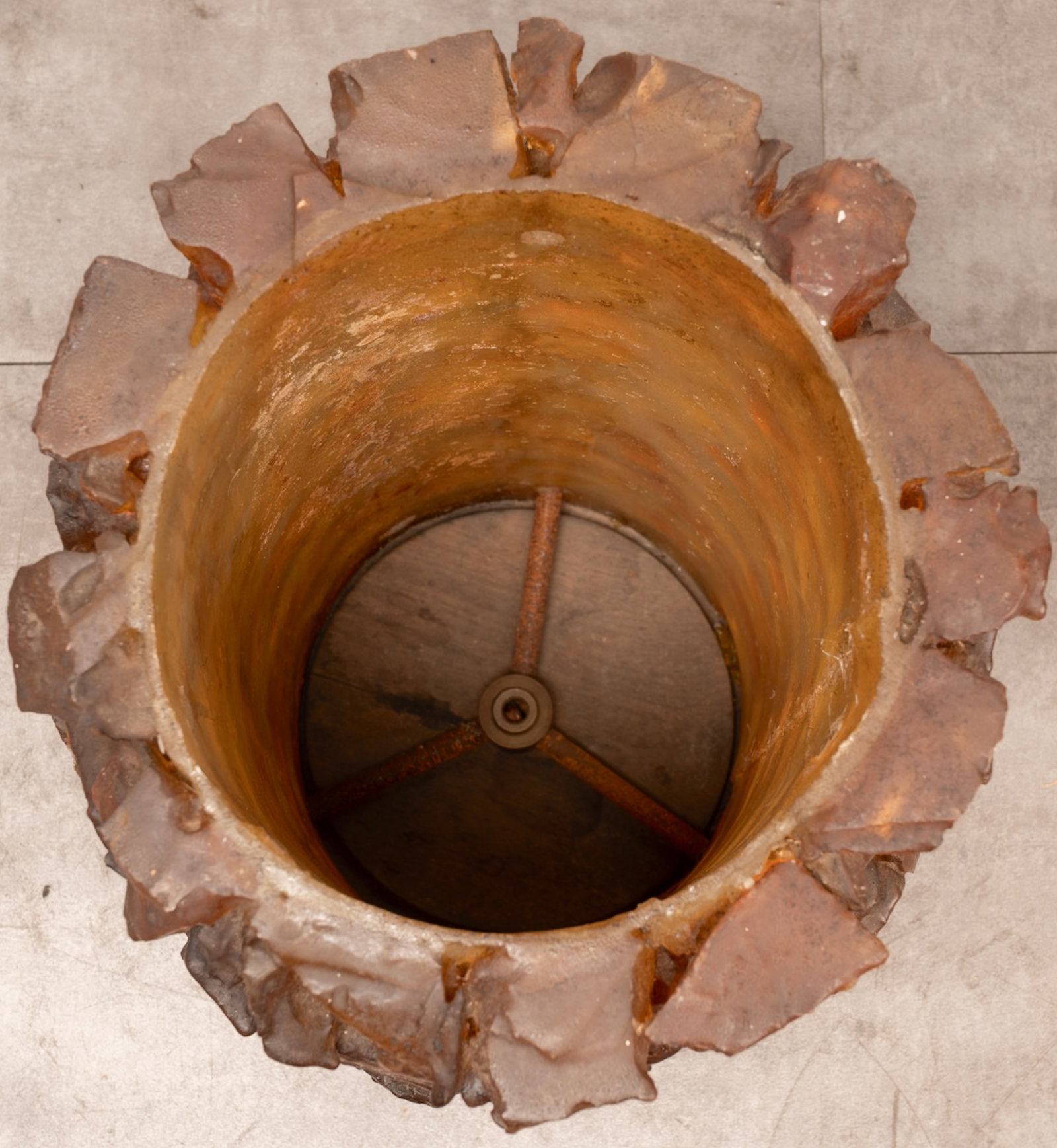 Large Modern Amber Chunk Lamp Shade - 5