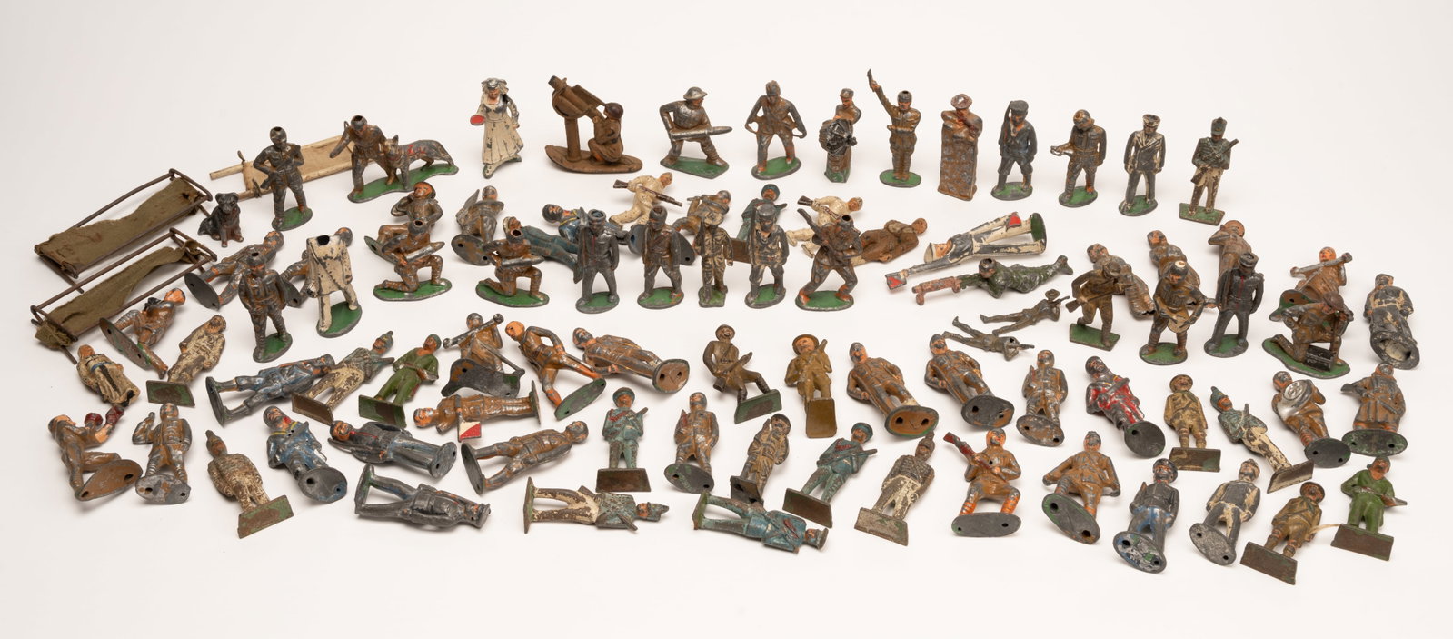 Large 90 Cast Iron Military Civilian Figural Statue Soldier Police Sailors Dog Collection (1 of 11)