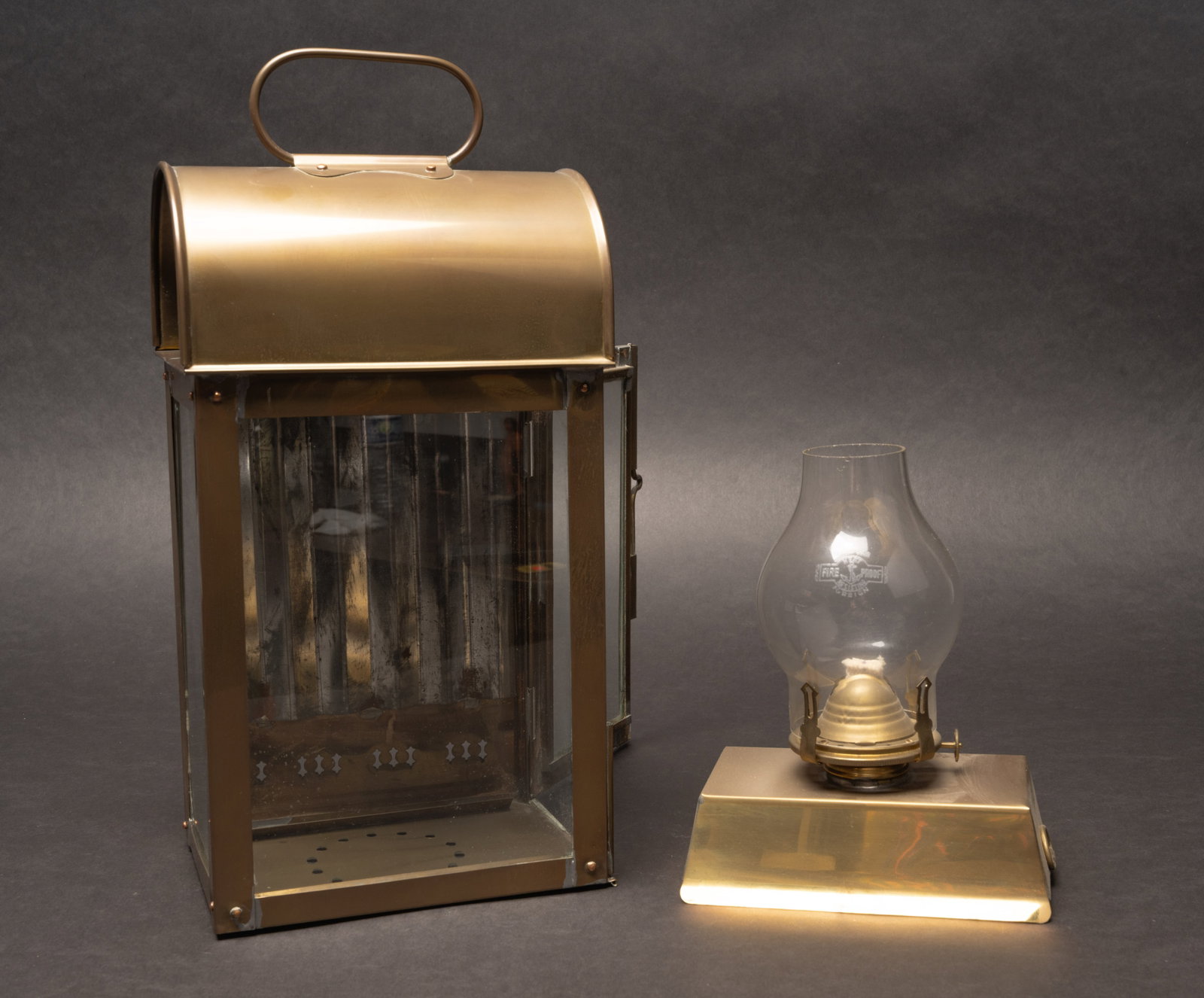 British Maritime Solid Brass Yacht Cabin Lantern Pair - 2
