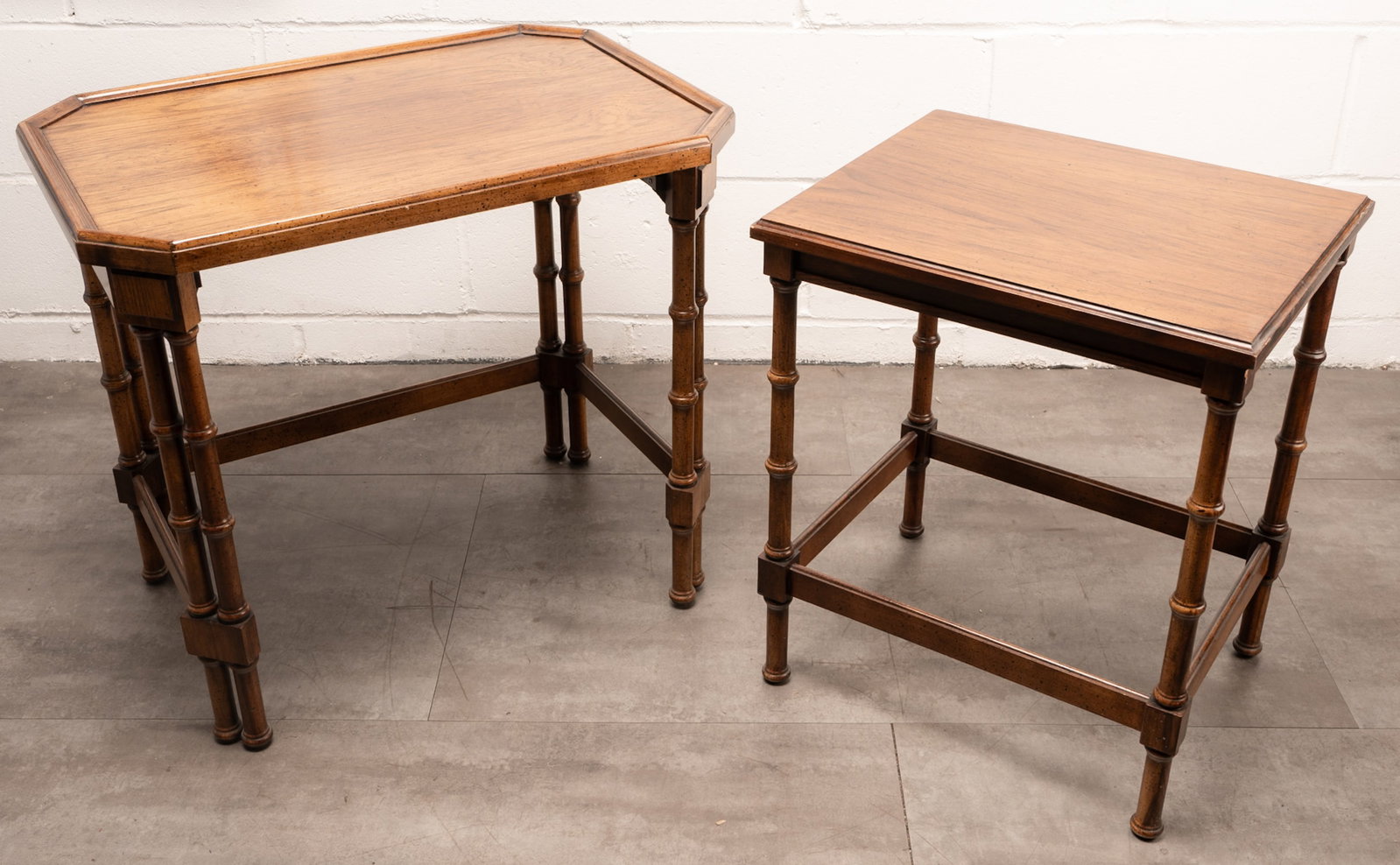 Baker Furniture Co Bamboo Stackable Side Tables - 2