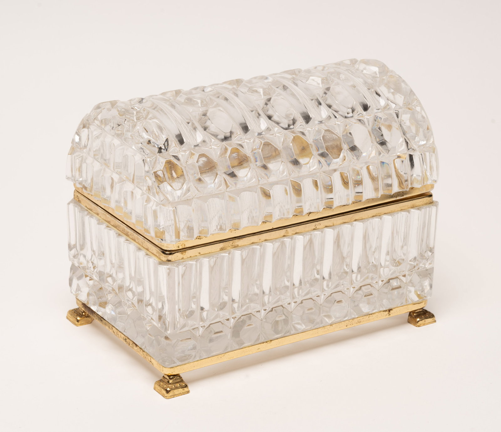 Baccarat French Cut Crystal Glass Casket Box (1 of 7)