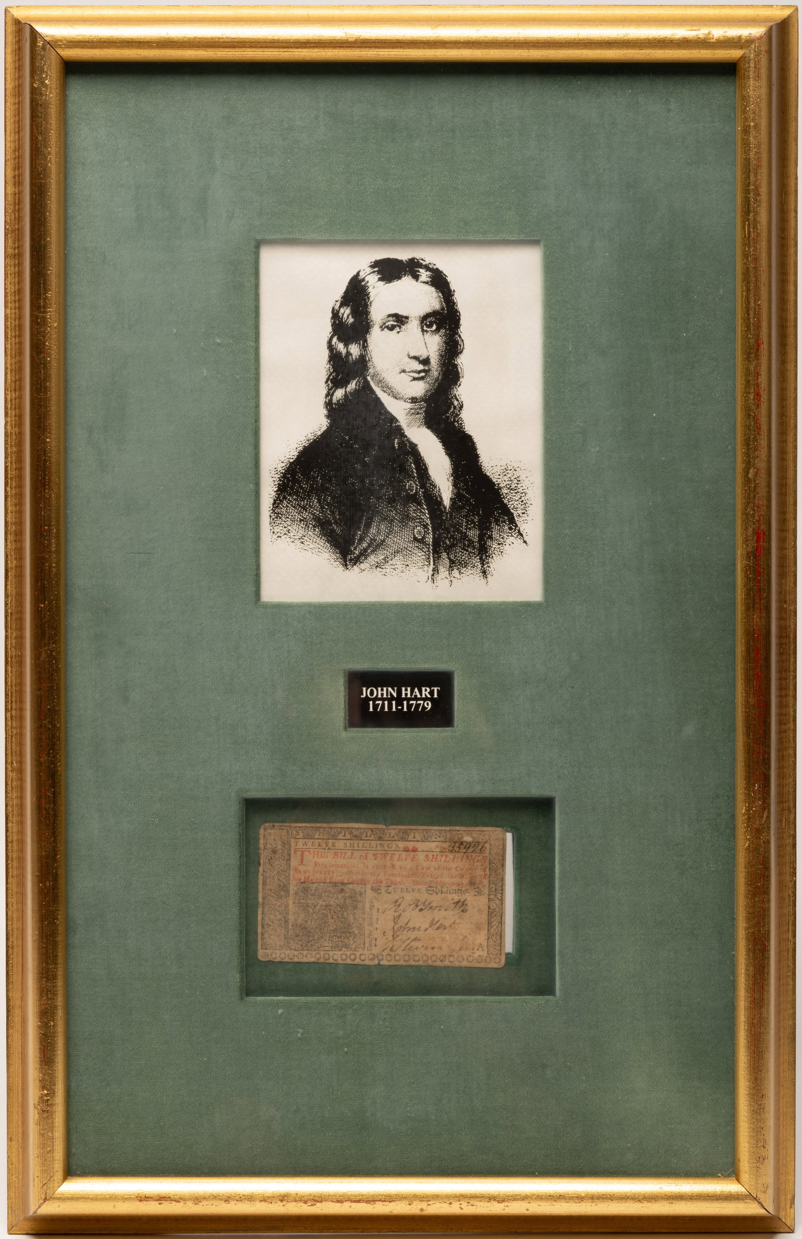 1776 Revolution War Dated New Jersey Twelve Shillings Banknote Signed by Declaratrion Signer John (1 of 5)