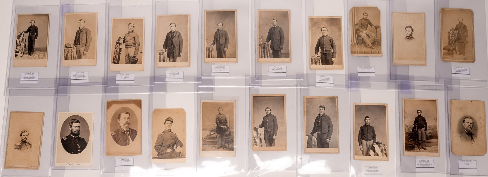 Civil War Era Union Army Soldiers & Officers CDV Carte De Visite Photograph Collection: Important Collection of Twenty Unidentified Civil War Era Union Army Soldiers Officers and Sergeants CDV (Carte De Visite) Photographs Offered for Further Study Research and Potential Identification o