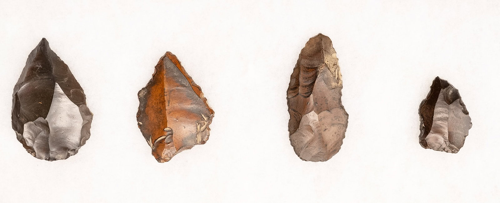 Lower Paleolithic Acheulean Homo Erectus Museum Grade Flint Hand Axe Collection 4pc circa 1.5 (1 of 5)