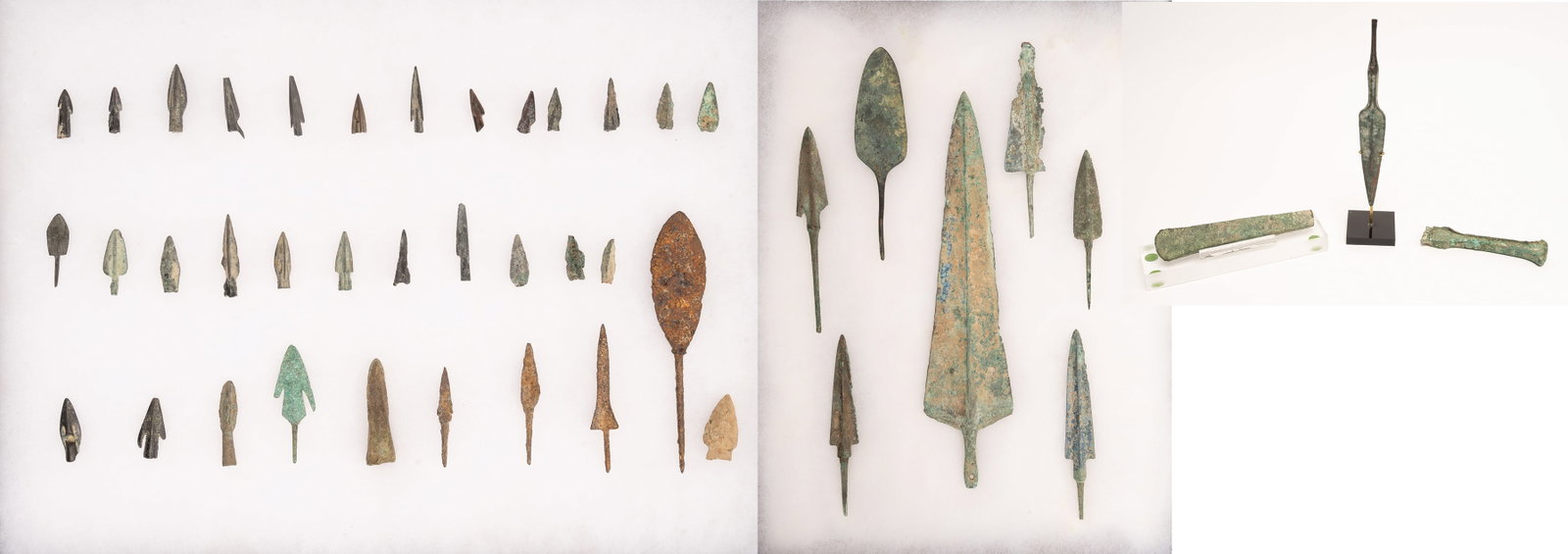 Ancient Chalcolithic Copper Celt Luristan Greek Scythian & Roman Weapon Collection 4th Millennium BC: Important Large Collection 46 Ancient Copper Bronze Iron and Stone Weapons and Fragments Spanning More than Three Millennia from the 4Th ? 3Rd Millennium BC through the 5Th Century AD Headlined by a C