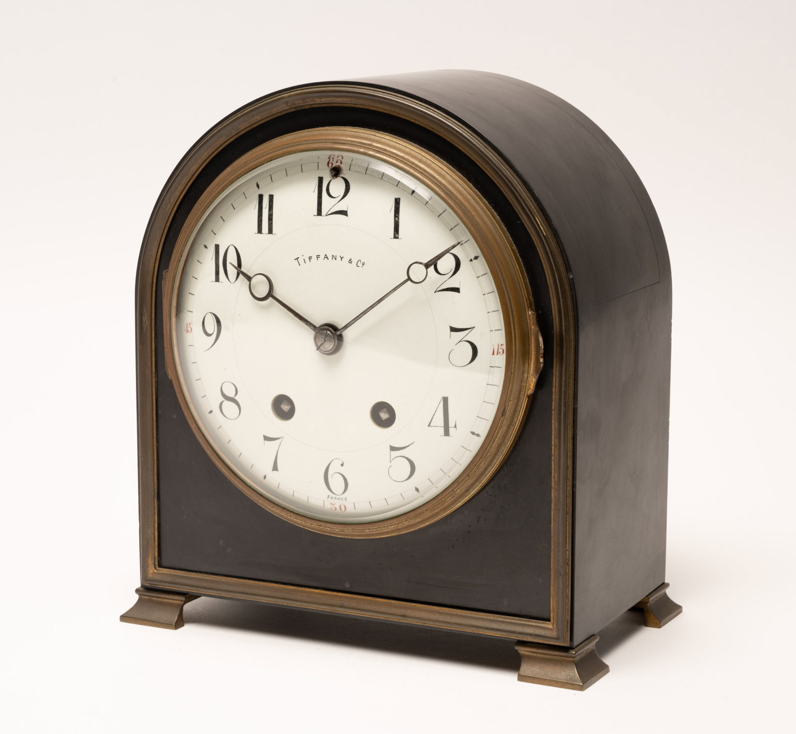 Tiffany & Co French Art Deco Belgian Noir Marble Mantel Clock (1 of 15)