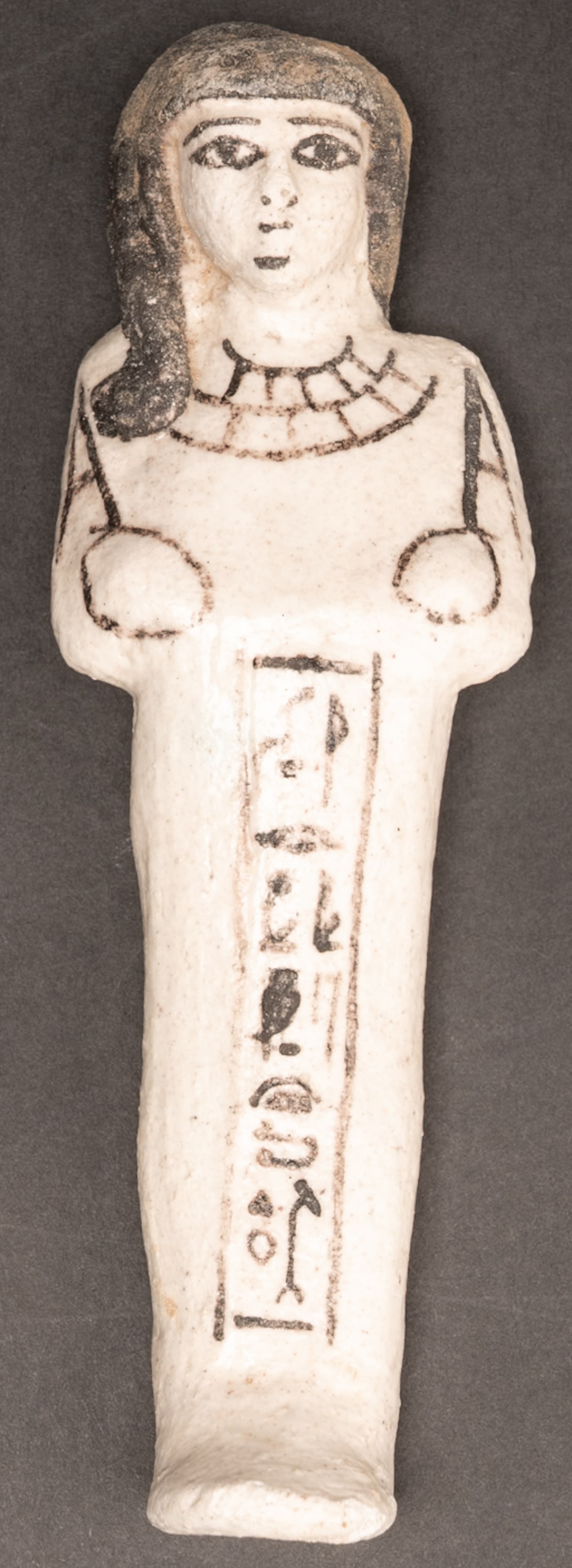 Egyptian White Faience Ushabti for Prince Khaemwaset 4th Son of Ramesses II New Kingdom 19th Dynasty: Egyptian White Faience Ushabti for Prince Khaemwaset Fourth Son of Ramesses II Circa 1279 - 1213 BC New Kingdom 19th Dynasty an Important Royal Funerary Tomb Figure Made for One of the Most Celebrated