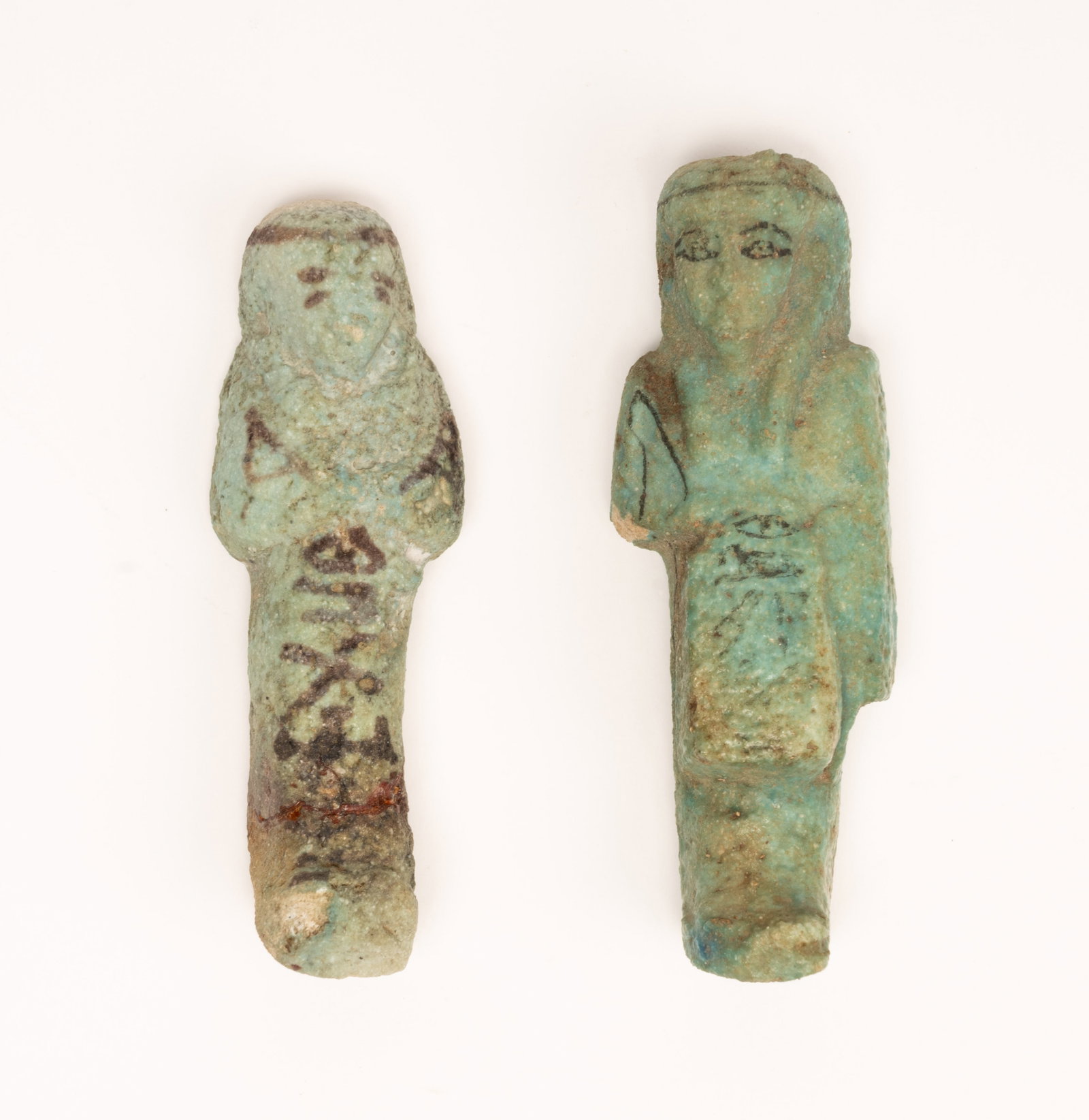 Ancient Egyptian Blue Faience Ushabti Pair Third Intermediate to Late Period 1070 - 332 BC (1 of 6)