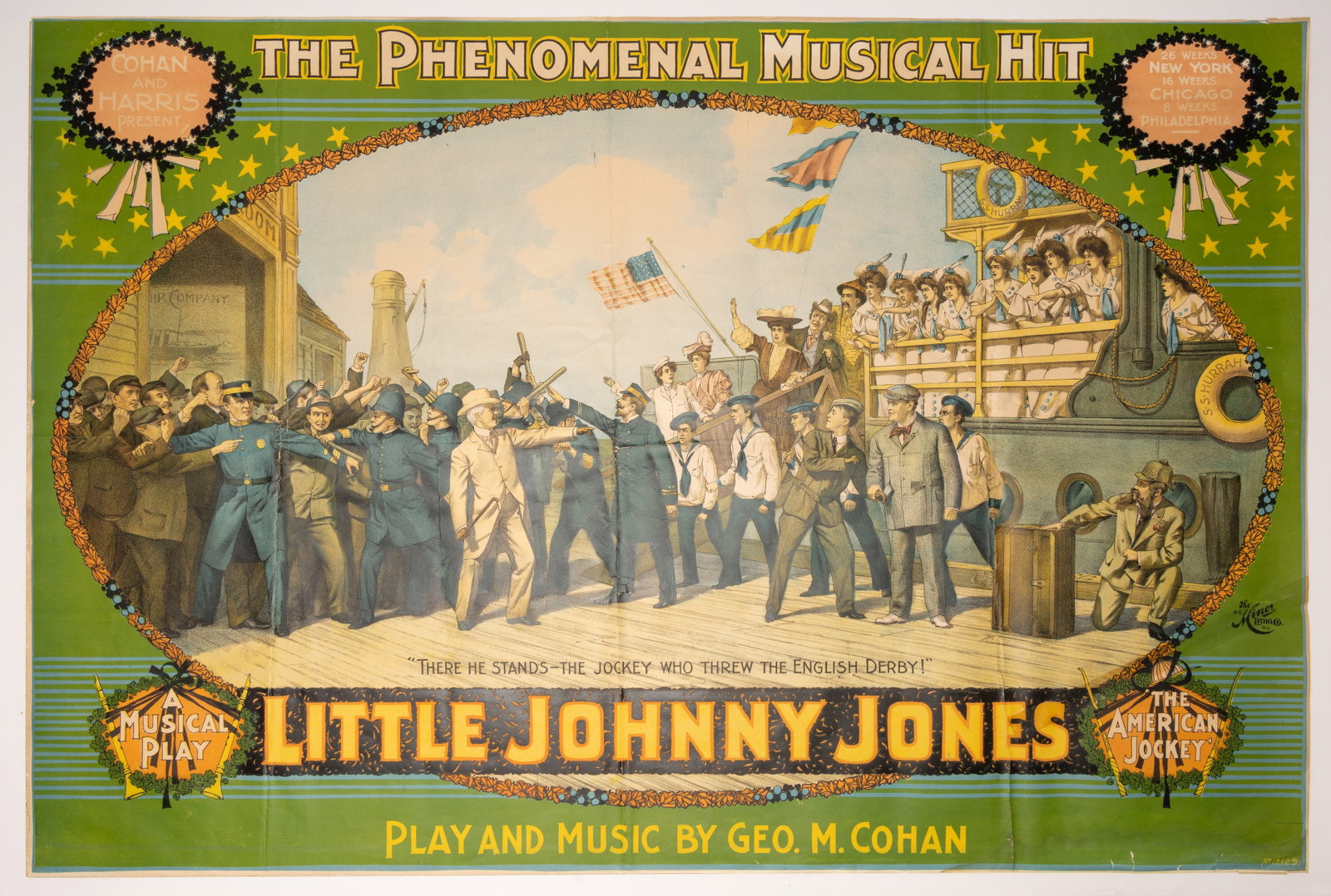 1904 Cohan George M "Little Johnny Jones" Broadway NY Theatrical Window Card Poster (1 of 11)