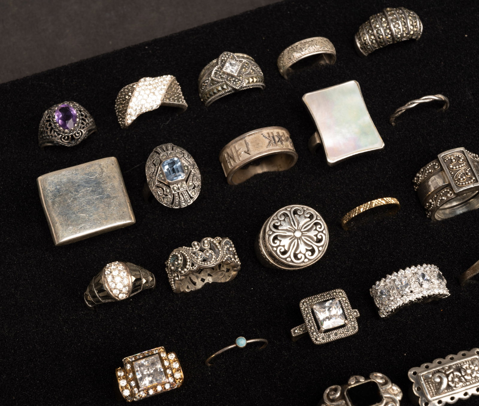 Large Sterling Silver Ring Collection - 3