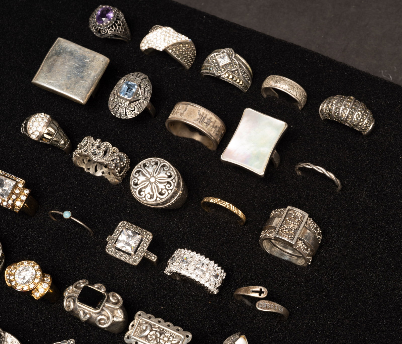 Large Sterling Silver Ring Collection - 5