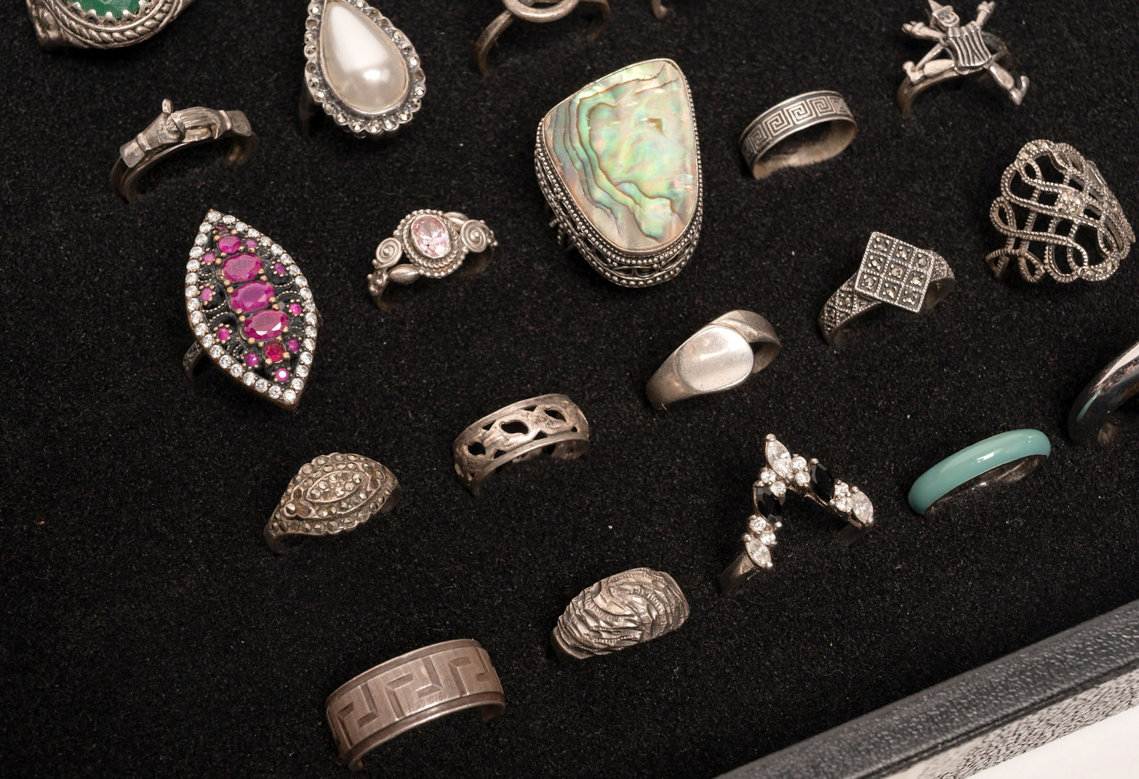 Large Sterling Silver Ring Collection - 2