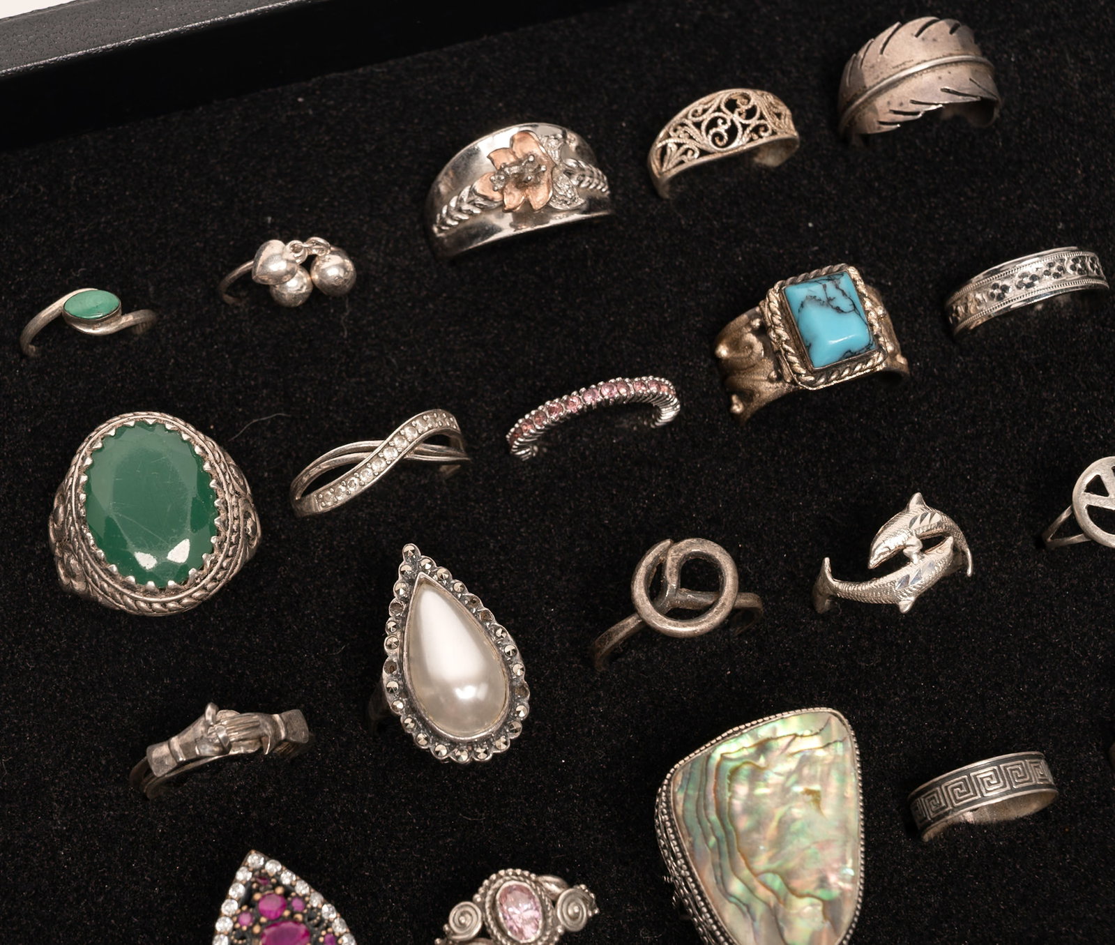 Large Sterling Silver Ring Collection - 3