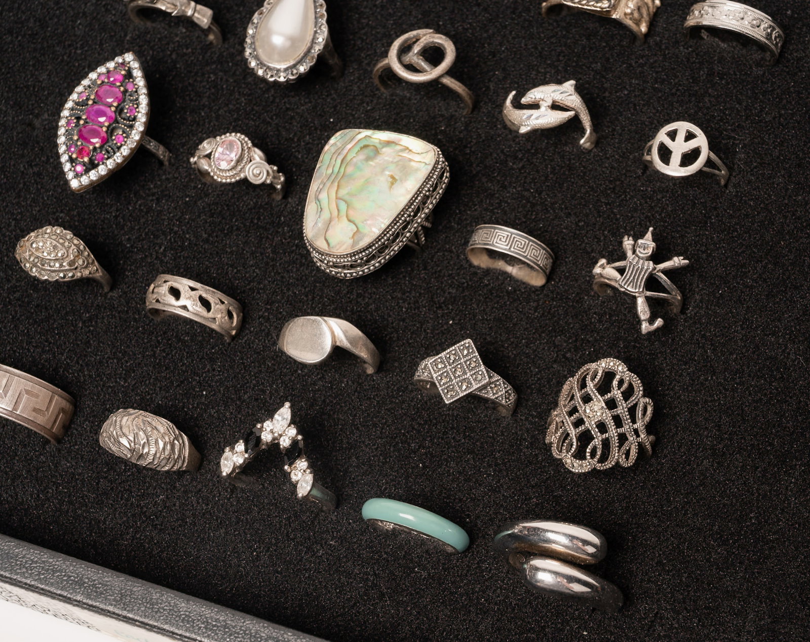 Large Sterling Silver Ring Collection - 4