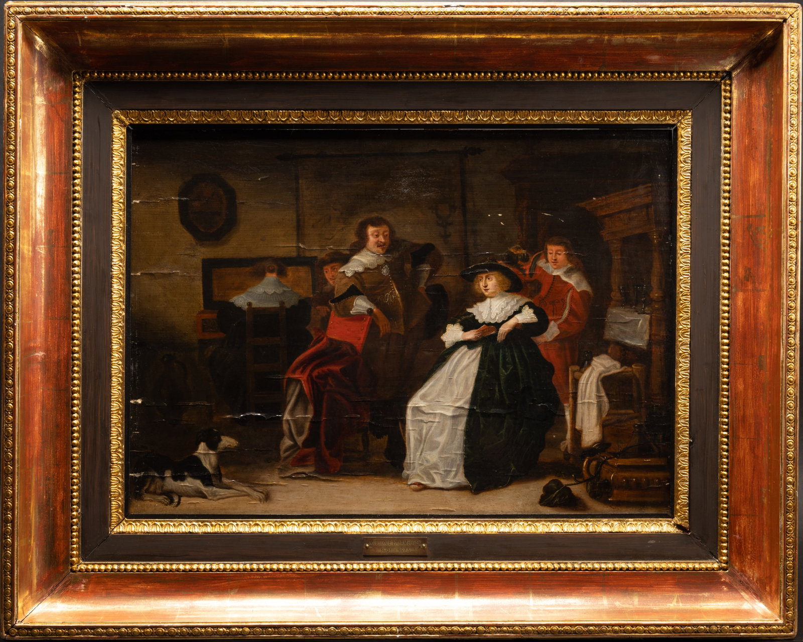 Anthonie Palamedesz (Dutch 1601-1673) " Merry Company " Old Master Oil on Wooden Panel (1 of 9)