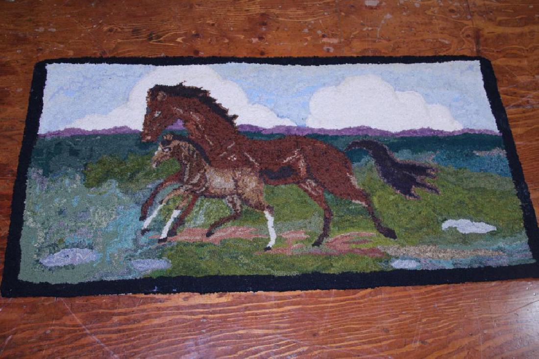New England hooked rug with horses (1 of 10)