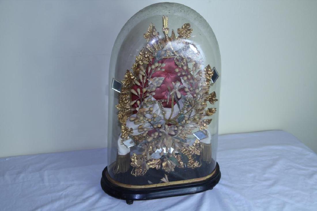 Beautiful brass dome top case with decorated interior (1 of 10)