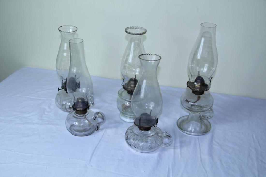 Five beautiful Victorian era kerosene finger lamps (1 of 12)