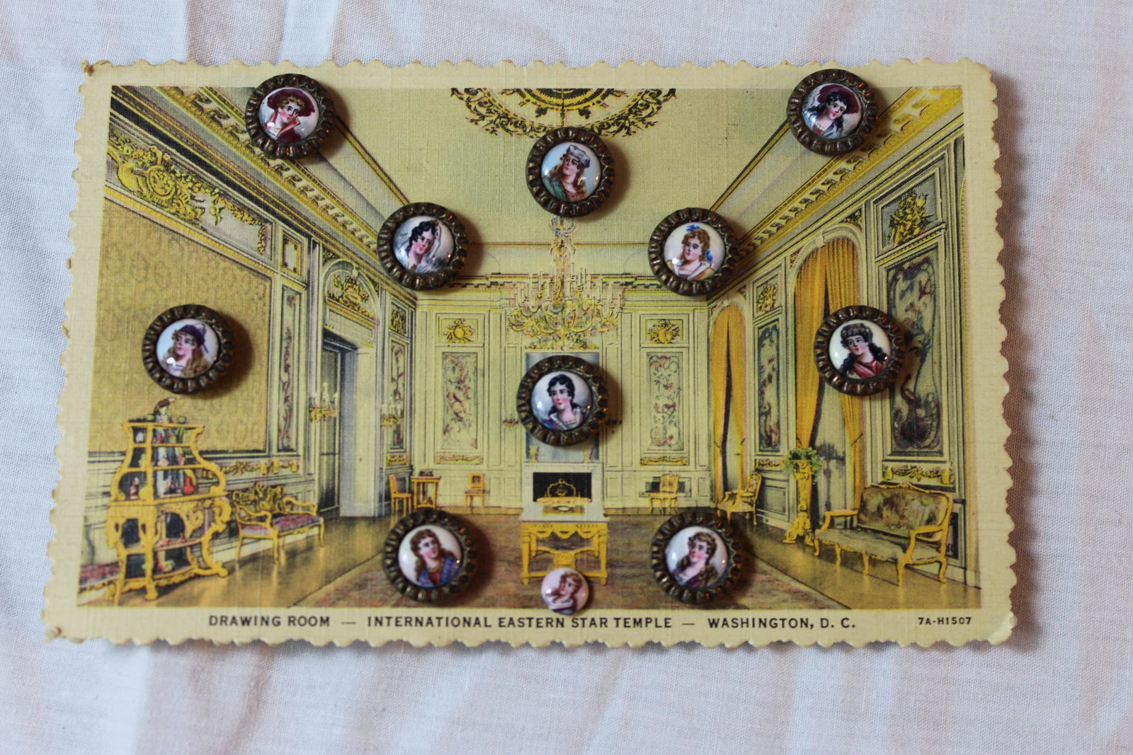 Vintage French hand painted buttons (1 of 3)