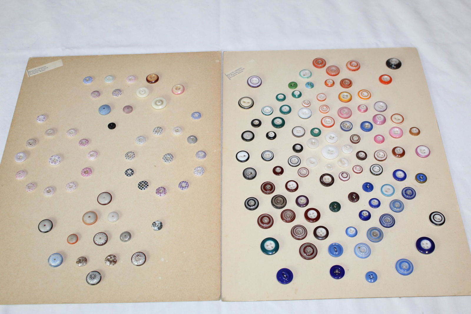 Two cards full of calico buttons (1 of 9)