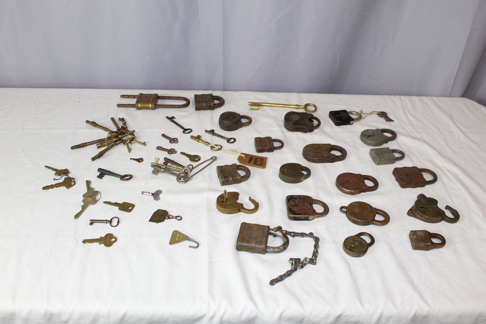 Lot of antique padlocks and odd keys (1 of 8)