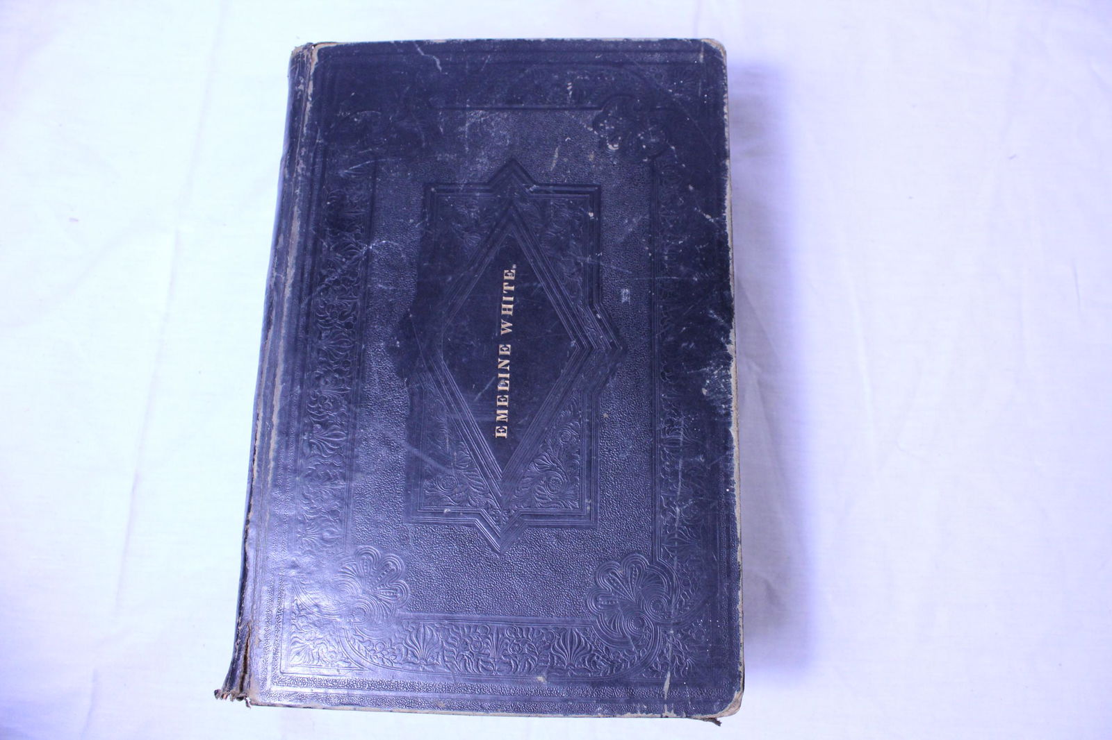 1845 Holy Bible: This leather bound copy of The Holy Bible "containing the Old and New Testaments translated out of The Original Tongues and with the former translations diligently compared and revised." Inscribed "Ne