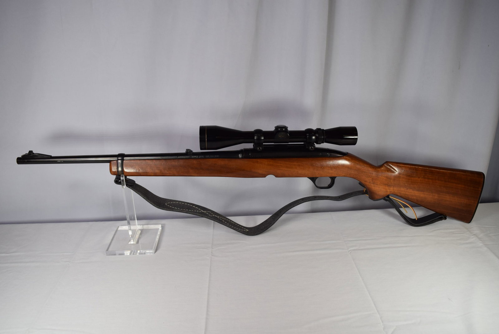 Winchester Model 100 Rifle 308 Caliber: This nice gun is in a Winchester model 100 rifle 308 win caliber, serial number: 177369. Comes with Leupold scope serial number 134013. This has 19in barrel. Includes shoulder strap. This is in great