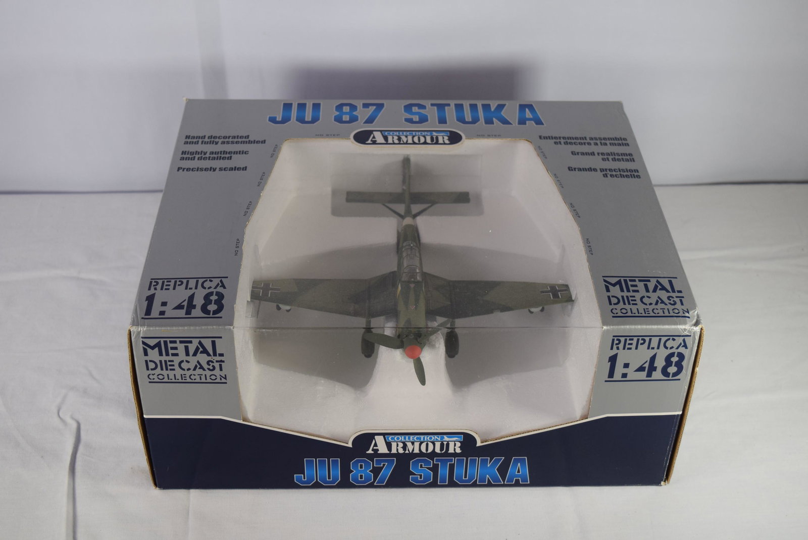 Franklin Mint Collection Armour JU 87 Stuka Diecast: This toy is like new in the original box. Replica 1:48 scale. ART 98107. No damage or repairs seen. Box measures 11.5in x 14.5in overall. As always please see all photos and ask any questions prior to