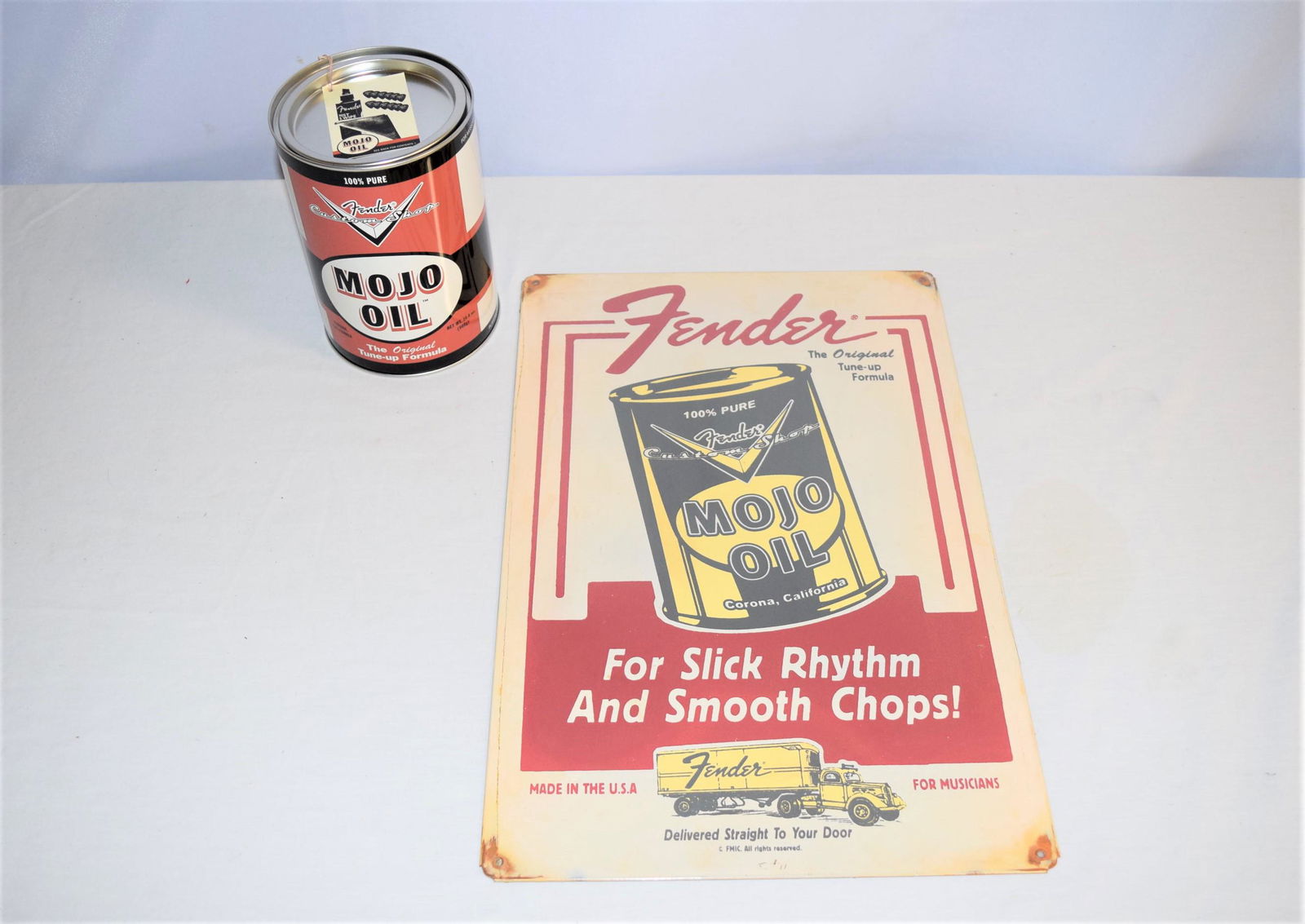 Vintage Fender Advertising Sign and Oil Can (1 of 14)