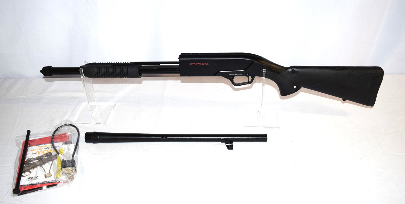 NEW Winchester Super X Pump 20 GA Shotgun: NEW Winchester Super X Pump Model SXP Defender. 20 GA Shotgun 2 3/4 inch and 3 inch Defender, 18 Inch Barrell. Serial Number TR6022-021908SP. Firearm appears to function as it should, no issues known 