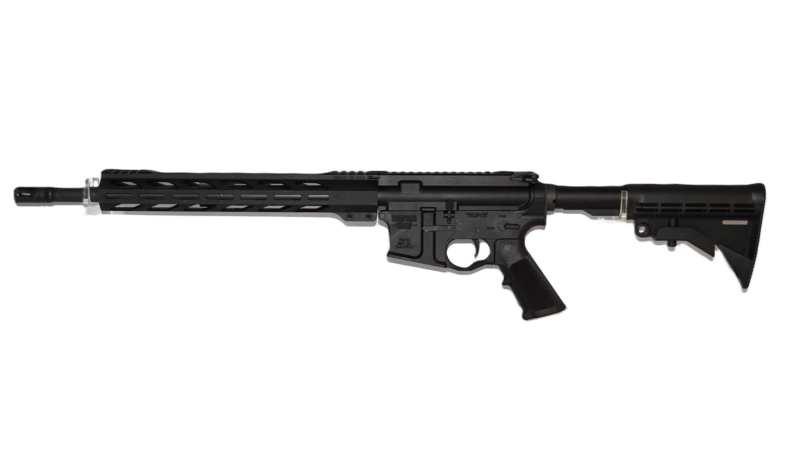 Picketts Mill Armory MOD PMA15 Rifle: Picketts Mill Armory MOD PMA15 Rifle. Serial Number: PMA0698. Barrel Length: 17.75 Inches. Made in the USA. Appears to be in like new condition. Firearm was untested by auction house, mentioned for cl