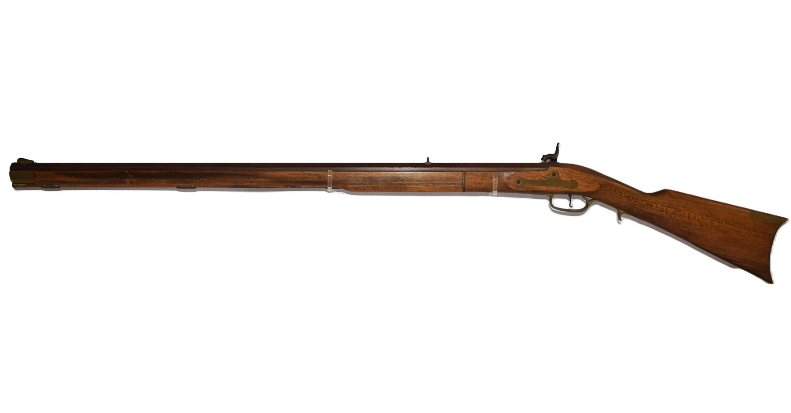 Reproduction Kentucky .45 CAL Percussion Rifle: Reproduction Kentucky .45 CAL Percussion Rifle by Jukar Spain. Barrel Length: 33.5 Inches. Serial Number: 0014612. Light wear due to age and use seen, otherwise appears to be in good overall condition