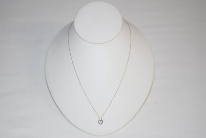 14K Two Toned Heart Pendant Necklace