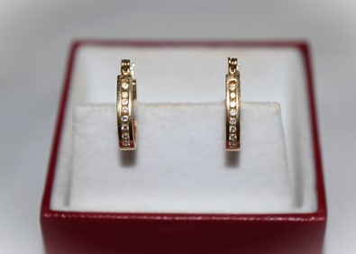 Pair of 10K Yellow Gold Hoop Earrings