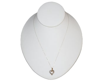 10K Yellow Gold Open Heart Pendant Necklace
