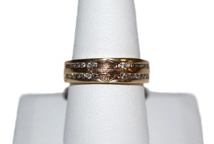 10K Yellow Gold Harley Davidson Diamond Band