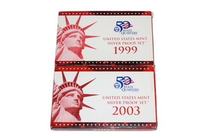 Two Sets of US Mint Silver Proof Sets