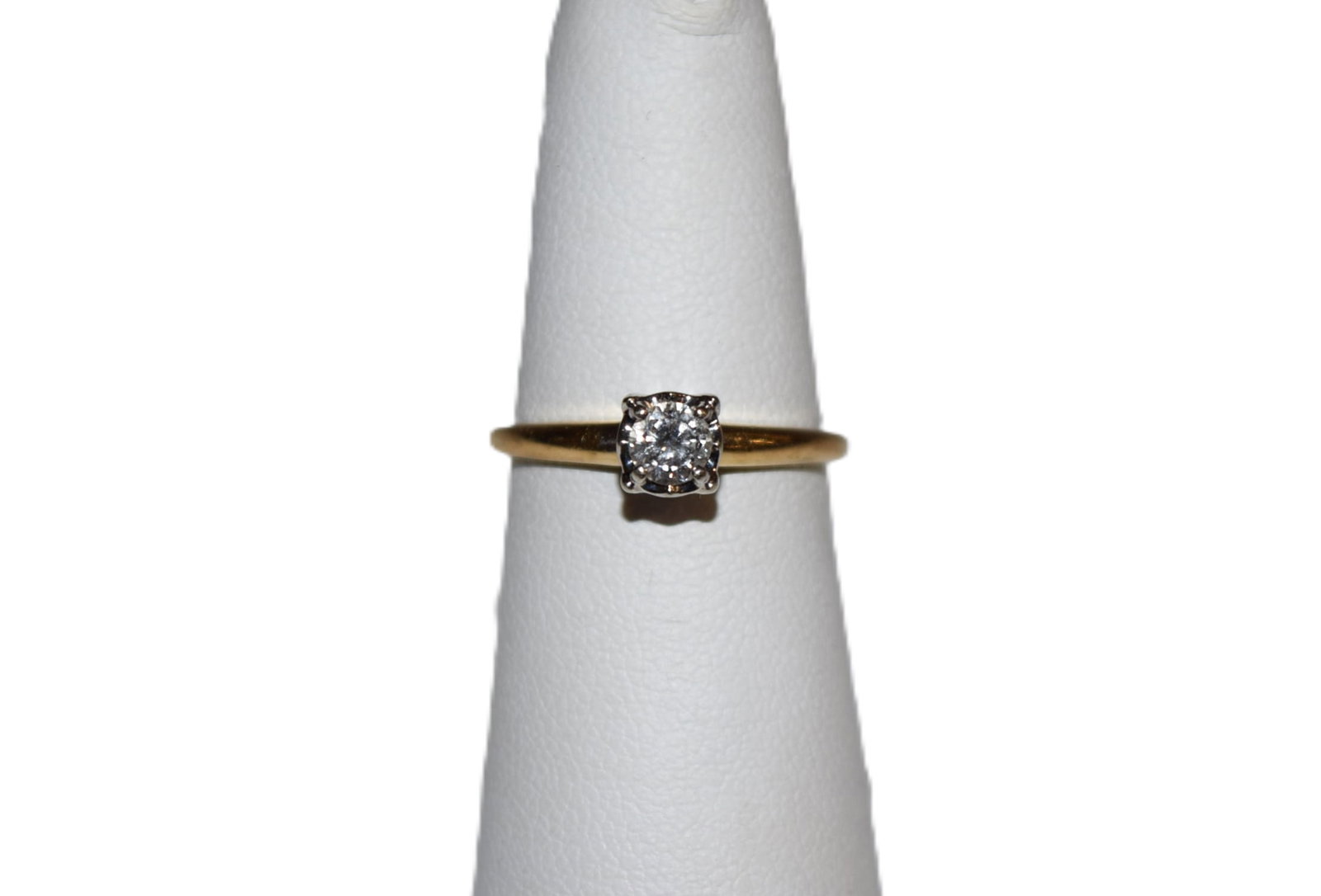 14K Yellow Gold Round Cut Solitaire Diamond Ring: 14K Yellow Gold Round Cut Solitaire Diamond Ring currently measures a size 6 and weighs approximately 2.1 grams. The yellow gold band is marked, not tested, 14K on the inside of the band as photos sho