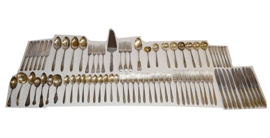 Large Sterling and Stainless Steel Flatware Lot