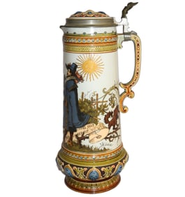 Antique Mattlach Decorative Beer Stein