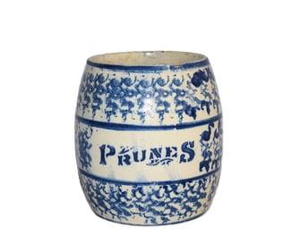 Vintage Spongeware Prune Jar