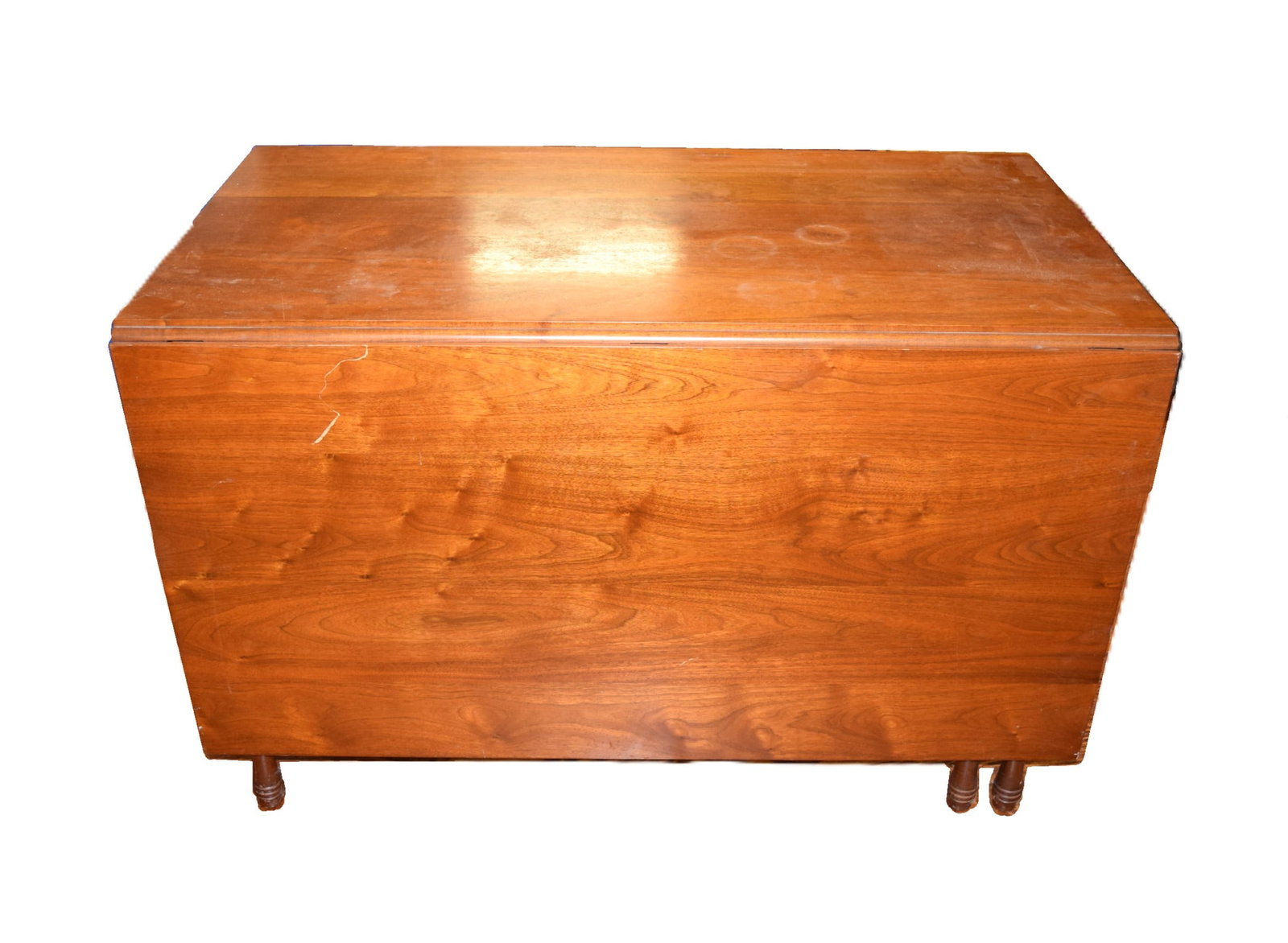 Vintage Swing Leg Drop Leaf Dining Table: Vintage Swing Leg Drop Leaf Dining Table measures approximately 24.25 inches X 46 inches wide when leaves are down and 72.5 inches long X 46 inches wide X 30 inches tall with both leaves up. Some smal