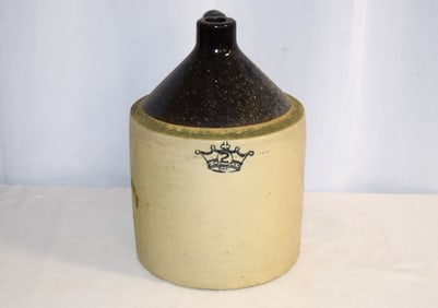 Antique Ransbottom Stoneware 2 Gallon Whiskey Crock Jug