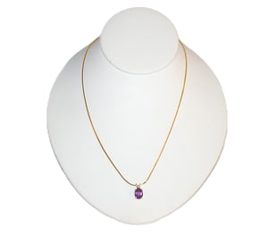 14 Yellow Gold Amethyst Pendant Necklace